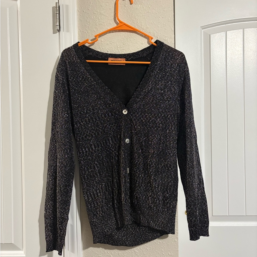 Missoni Black and Silver Button-Up Women's Cardigan